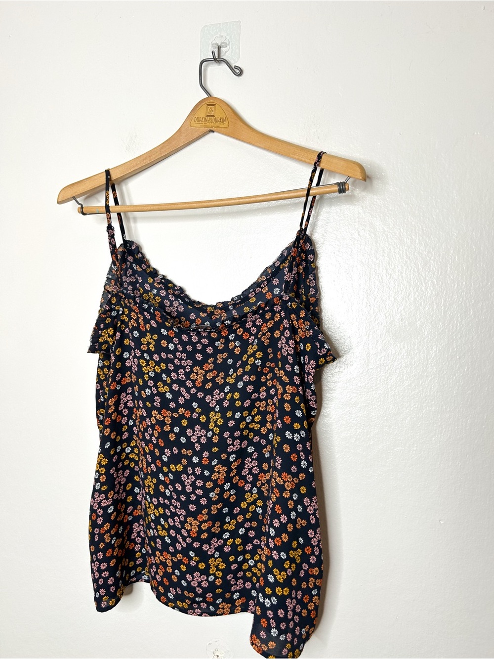 LOFT Navy Floral Spaghetti Strap Tank Top - Picture 6 of 6